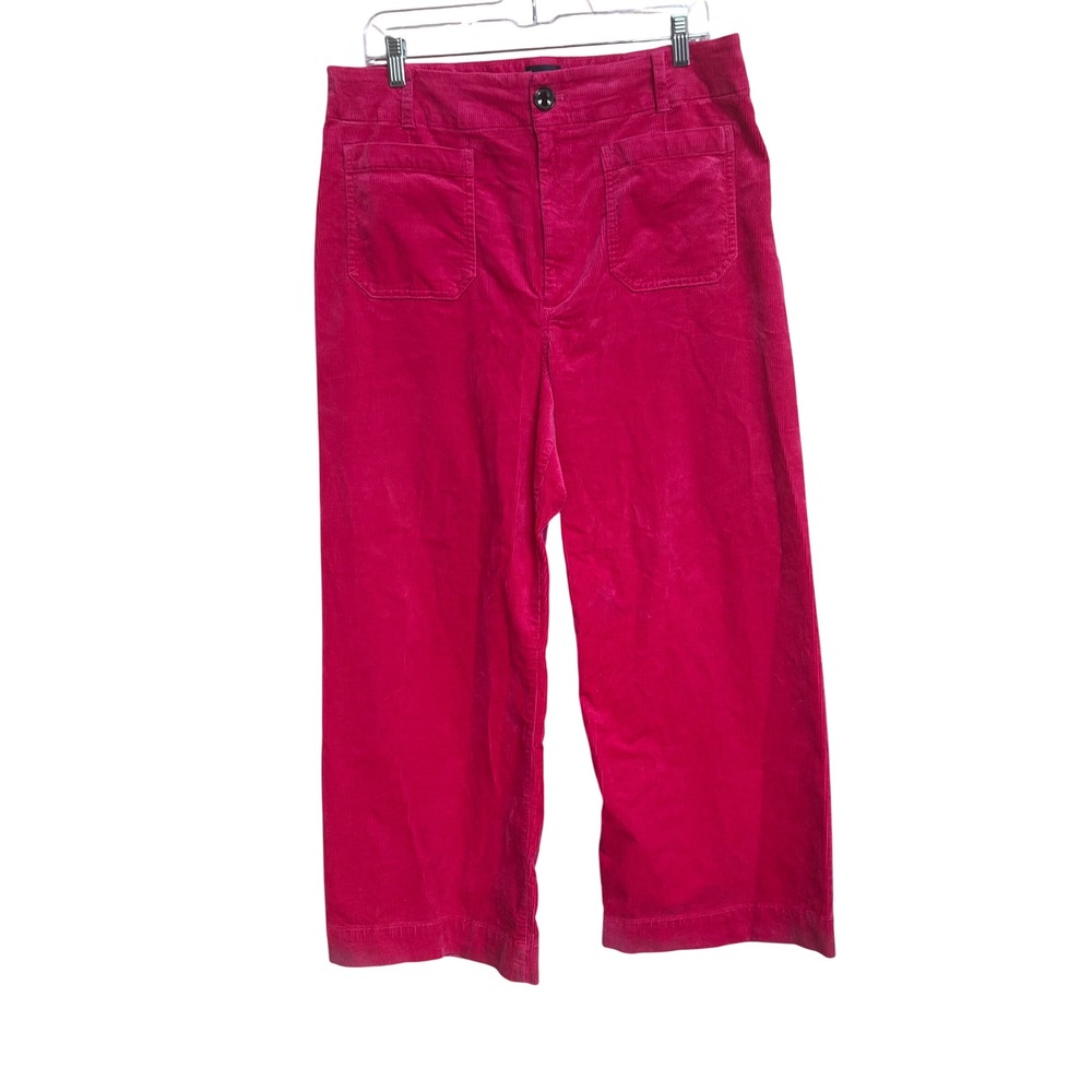 Maeve by Anthropologie The Colette Wide Leg Corduroy Pants Pink Size 32 Cropped - Picture 4 of 11